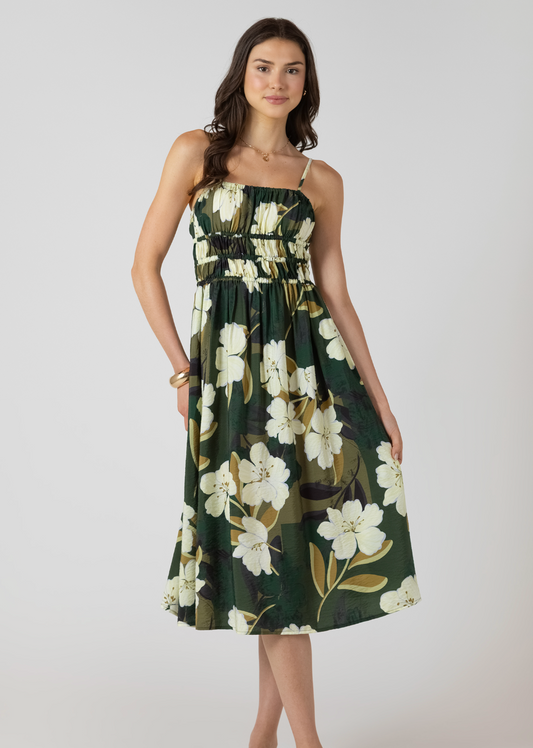 ELASTIC WAIST MIDI DRESS - Dex