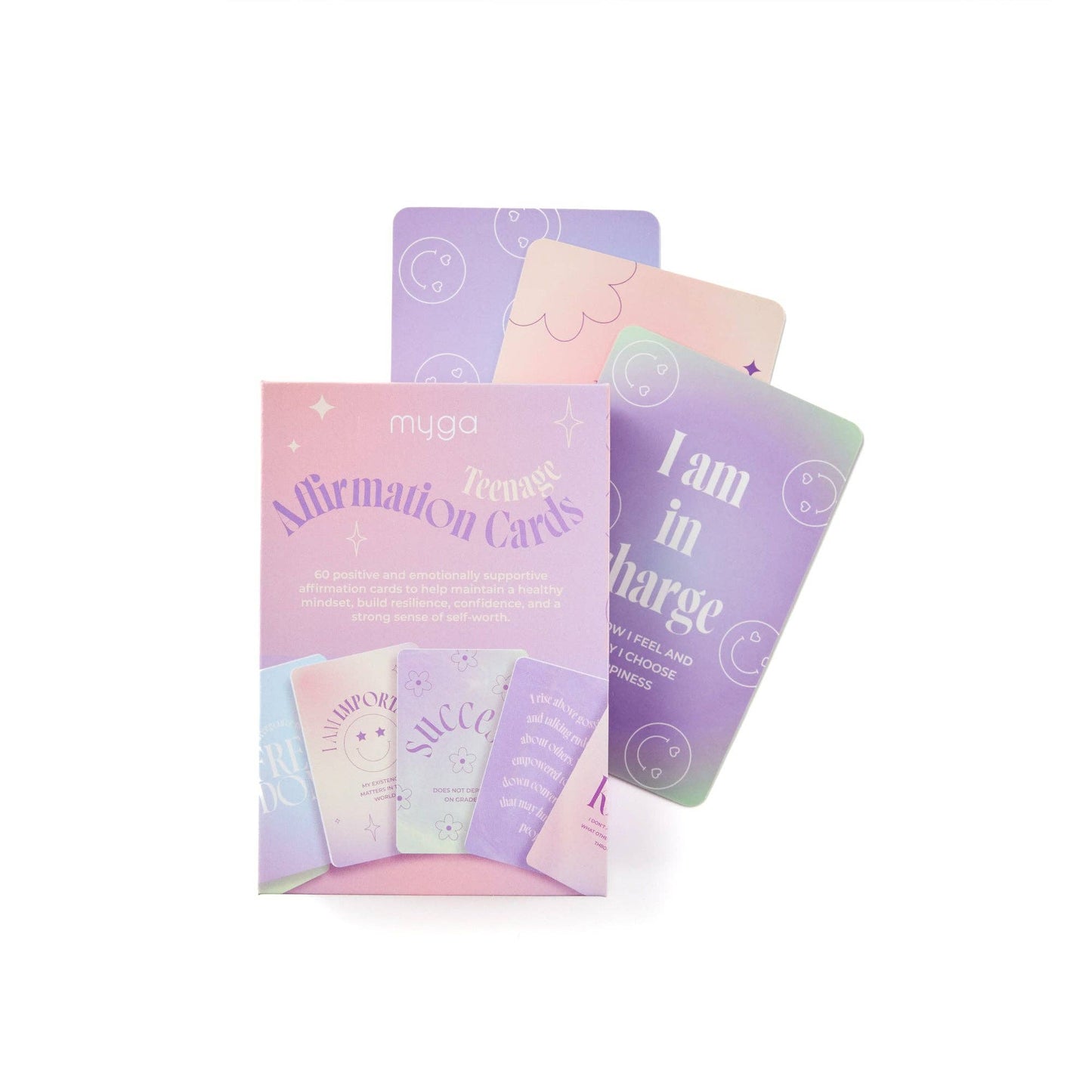 Myga Teenager Affirmation Cards – 60 Positive Mindset Cards for Teens