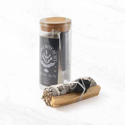 Smudge Ritual Set – Cleanse, Protect & Invite Positive Energy: Clear Quartz