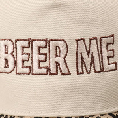 BEER ME Embroidery Leopard Camo Trucker Hat: CAMO / ONE SIZE