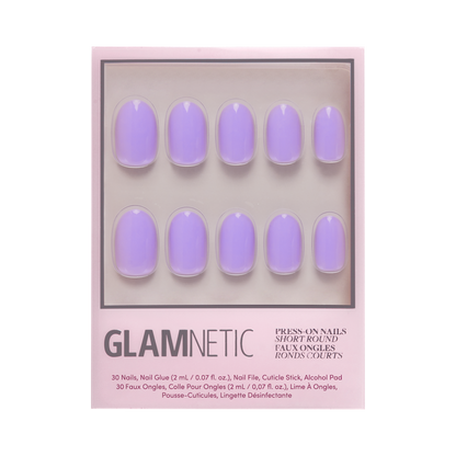 Lilac Press-On Nails|Short Round Shape|Spring Press on Nails