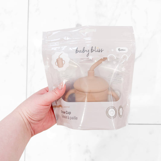 Sippy Cup with Straw, Spill-Proof & Anti-Stain - Caramel: Caramel