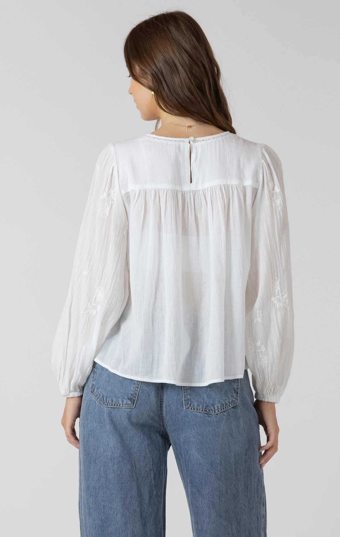 Crochet Detail Embroidered Blouse
