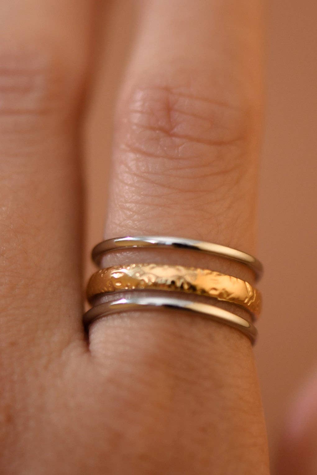 18K Gold Plated Waterproof Stainless Steel Ring - 7930: S0OX3T7930