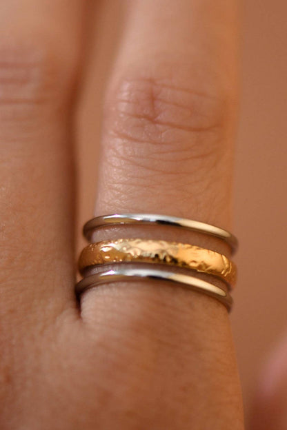 18K Gold Plated Waterproof Stainless Steel Ring - 7930: S0OX3T7930