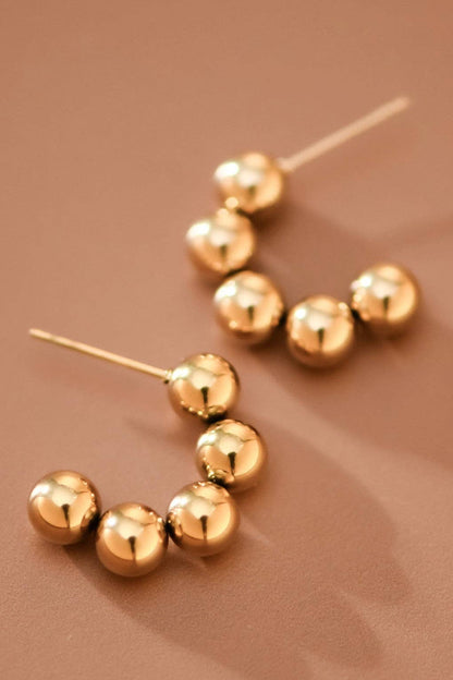 18K Gold Plated Waterproof Stainless Steel Hoop Earrings