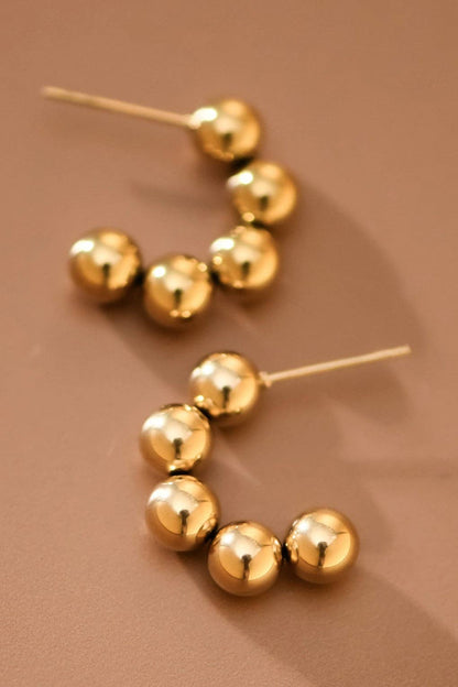 18K Gold Plated Waterproof Stainless Steel Hoop Earrings