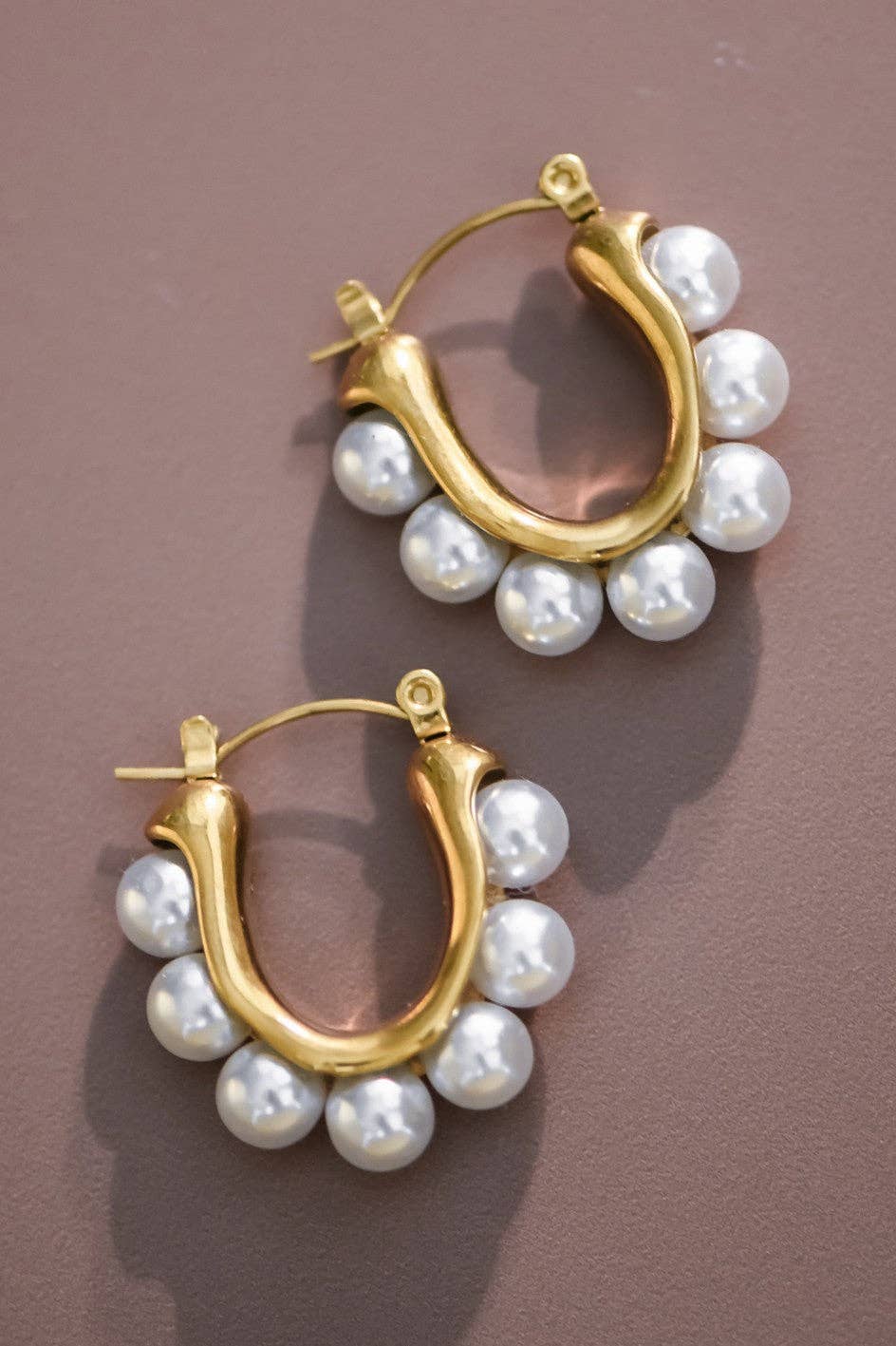 18K Gold Plated Waterproof Stainless Steel Hoop Earrings