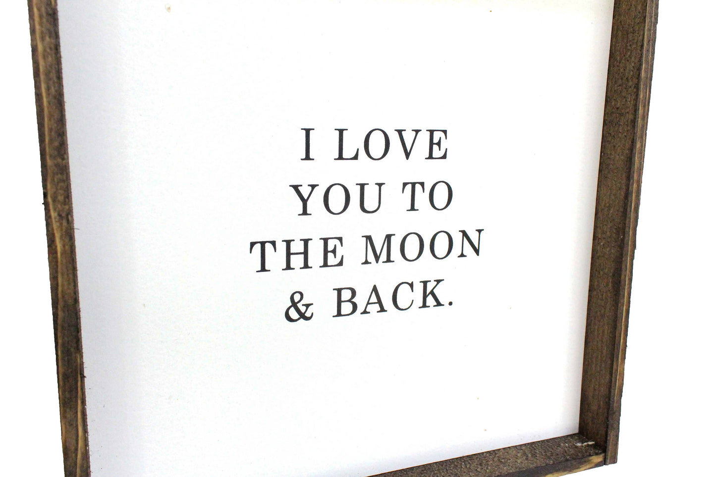 I Love You to the Moon & Back Framed Print– Neutral Nursery: Forest Green