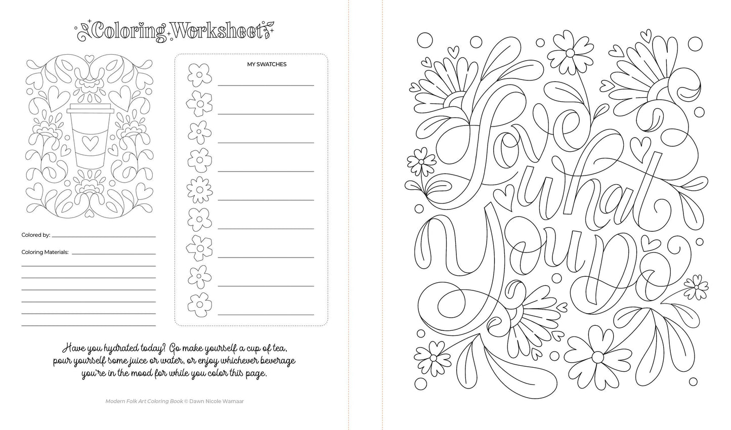 Modern Folk Art Coloring Book: 60 Patterns to Boost Joy