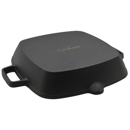 Pre-seasoned Square Grill Skillet With Two Handles (10.25")