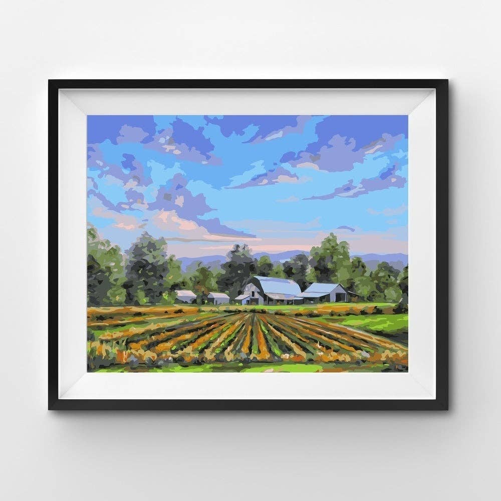 Farm on Glenn Bridge - Paint by Numbers - Mens Gifts: Without Frame