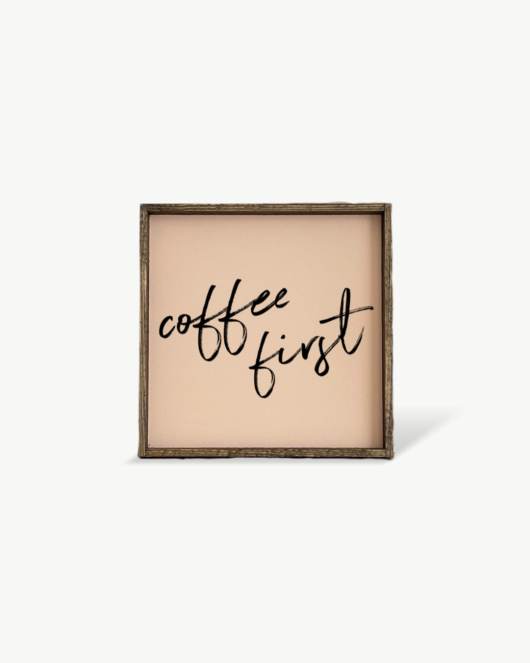 Coffee First Framed Print – Kitchen & Coffee Bar Wall Art: White