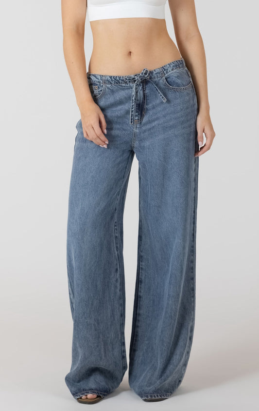 Drawstring Waist Denim Pant