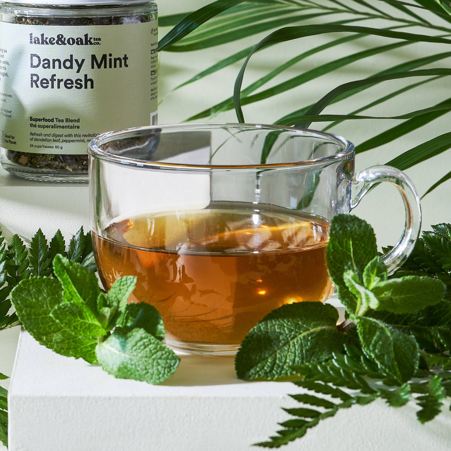 Dandy Mint Refresh -  Superfood Tea Blend: Retail Glass Jar