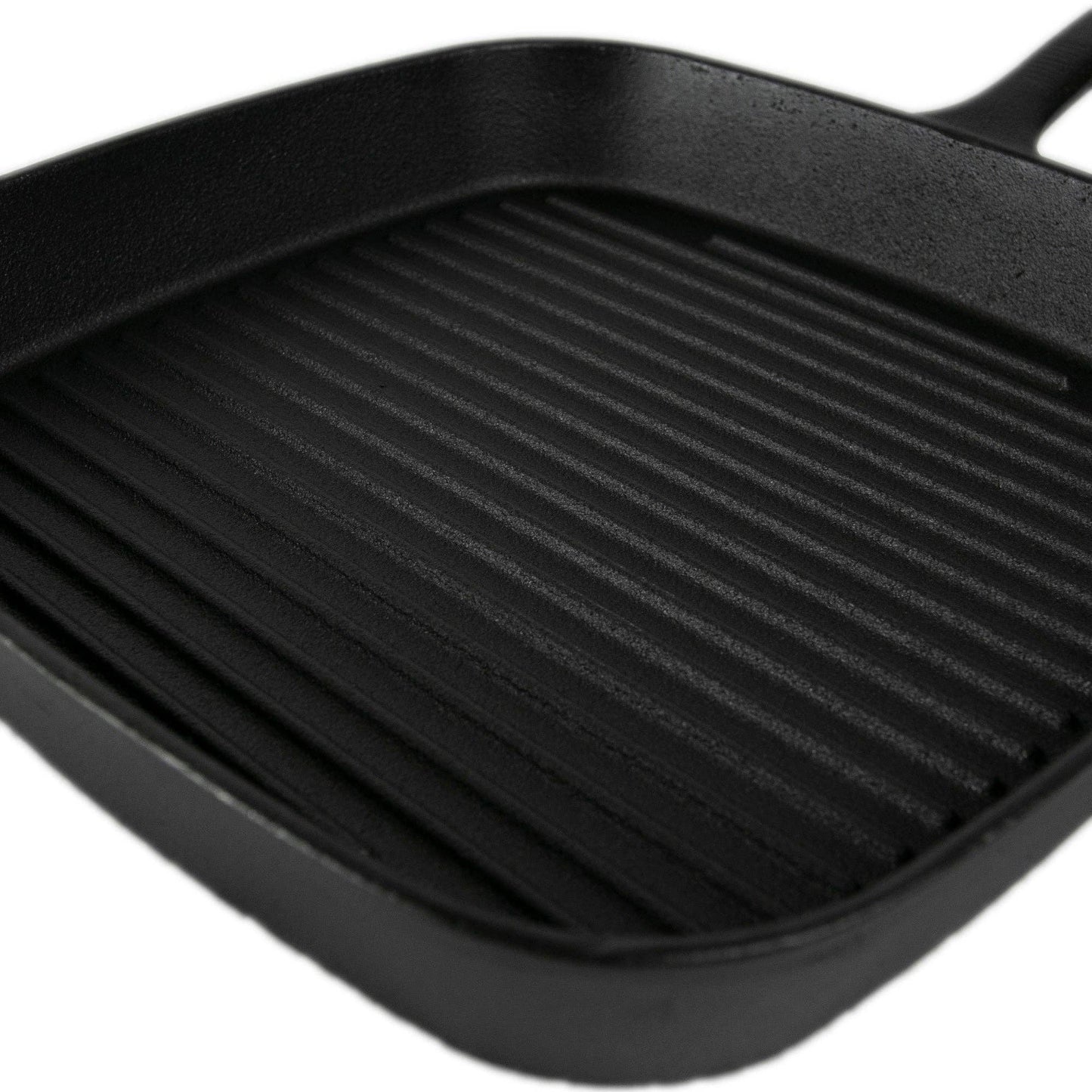 Pre-seasoned square grill pan with handle, 9.5"