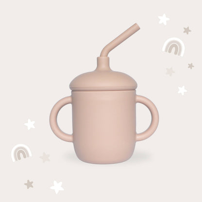 Sippy Cup with Straw, Spill-Proof & Anti-Stain - Caramel: Caramel