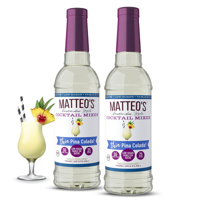 Matteo's Sugar Free Cocktail Mixes - Pina Colada - Delicious Cocktail Mixers, 0 Calories, 0 Sugar Cocktails, Keto Friendly Drinks: 1 Bottle