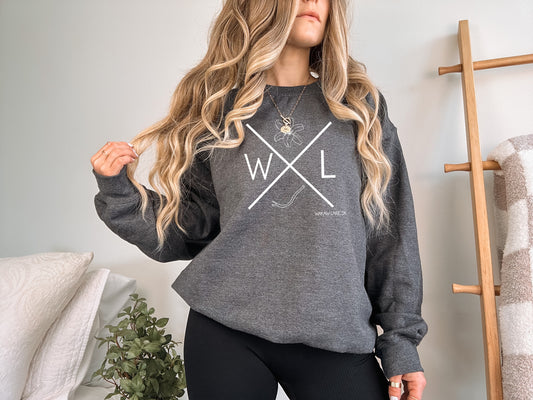 WAKAW LAKE Custom Crewneck - Adult: Dark Heather / Wakaw Lake Word Art / X-large