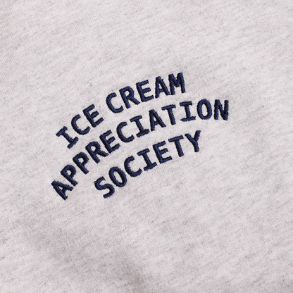 ICE CREAM APPRECIATION SOCIETY Embroidered Heavy Sweatshirt: ASH / S