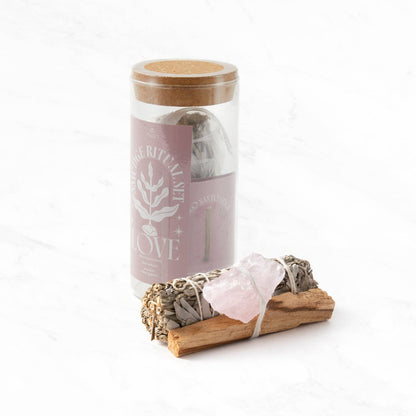 Smudge Ritual Set – Cleanse, Protect & Invite Positive Energy: Clear Quartz