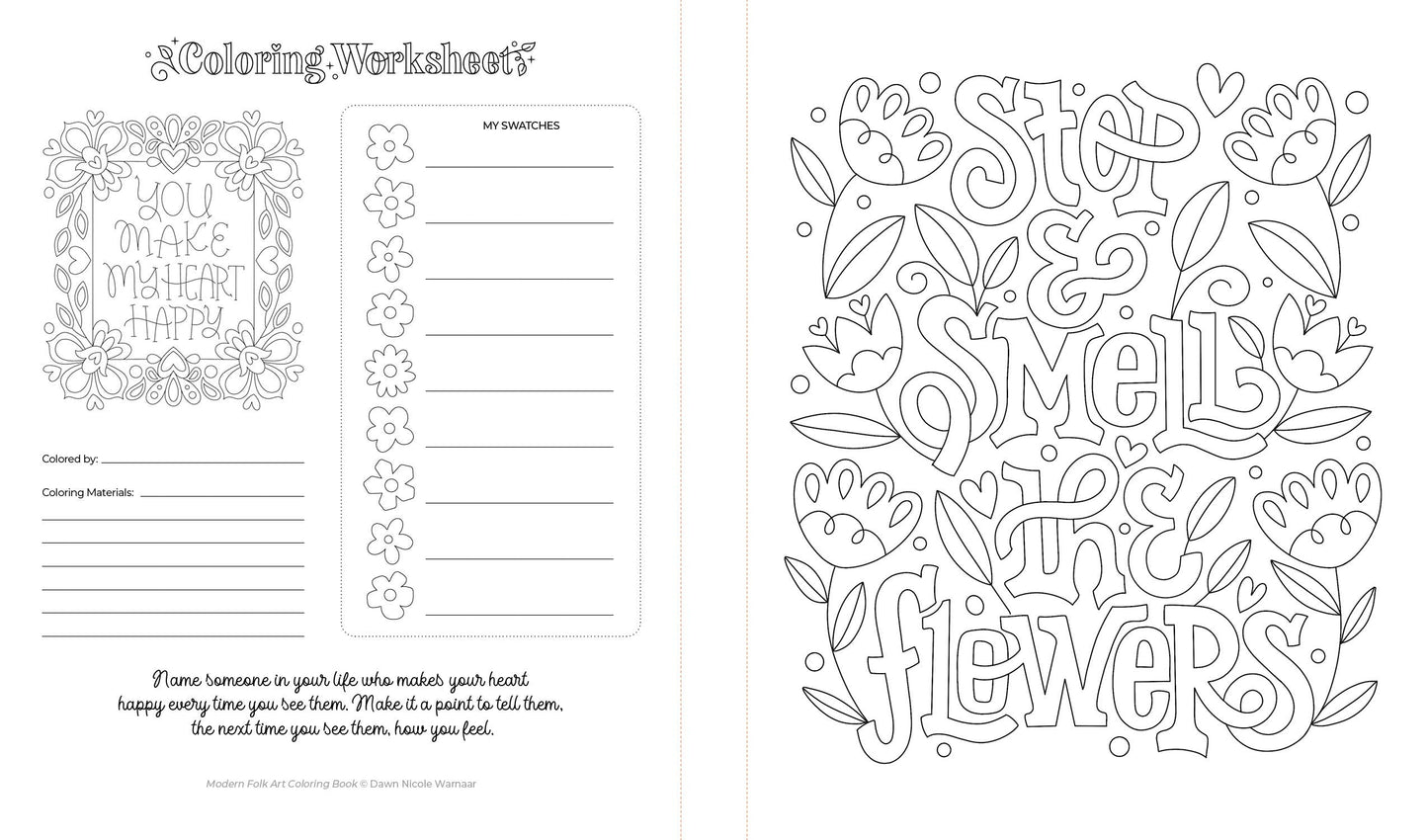 Modern Folk Art Coloring Book: 60 Patterns to Boost Joy