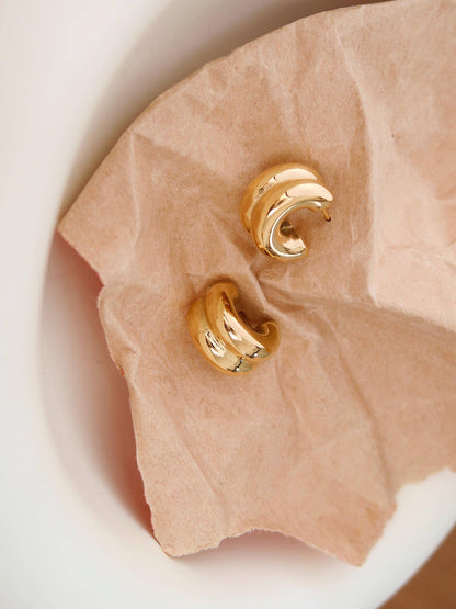 Emma Non-Tarnish Double C-Hoop Earring: Multi-Colored
