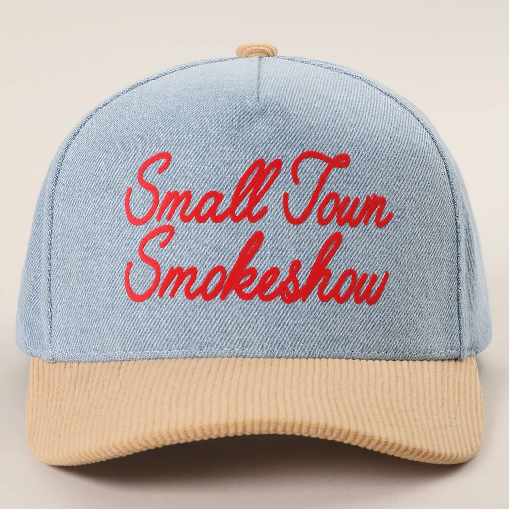 SMALL TOWN SMOKESHOW Heat Press Corduroy Trucker Hat : LBG-LDN / One Size
