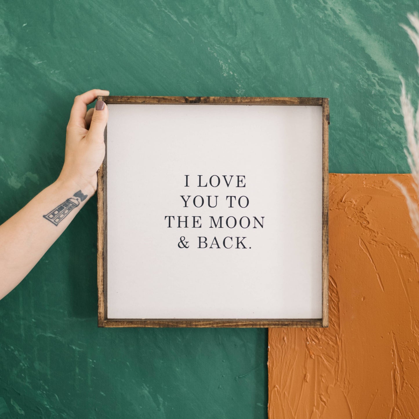 I Love You to the Moon & Back Framed Print– Neutral Nursery: Peach