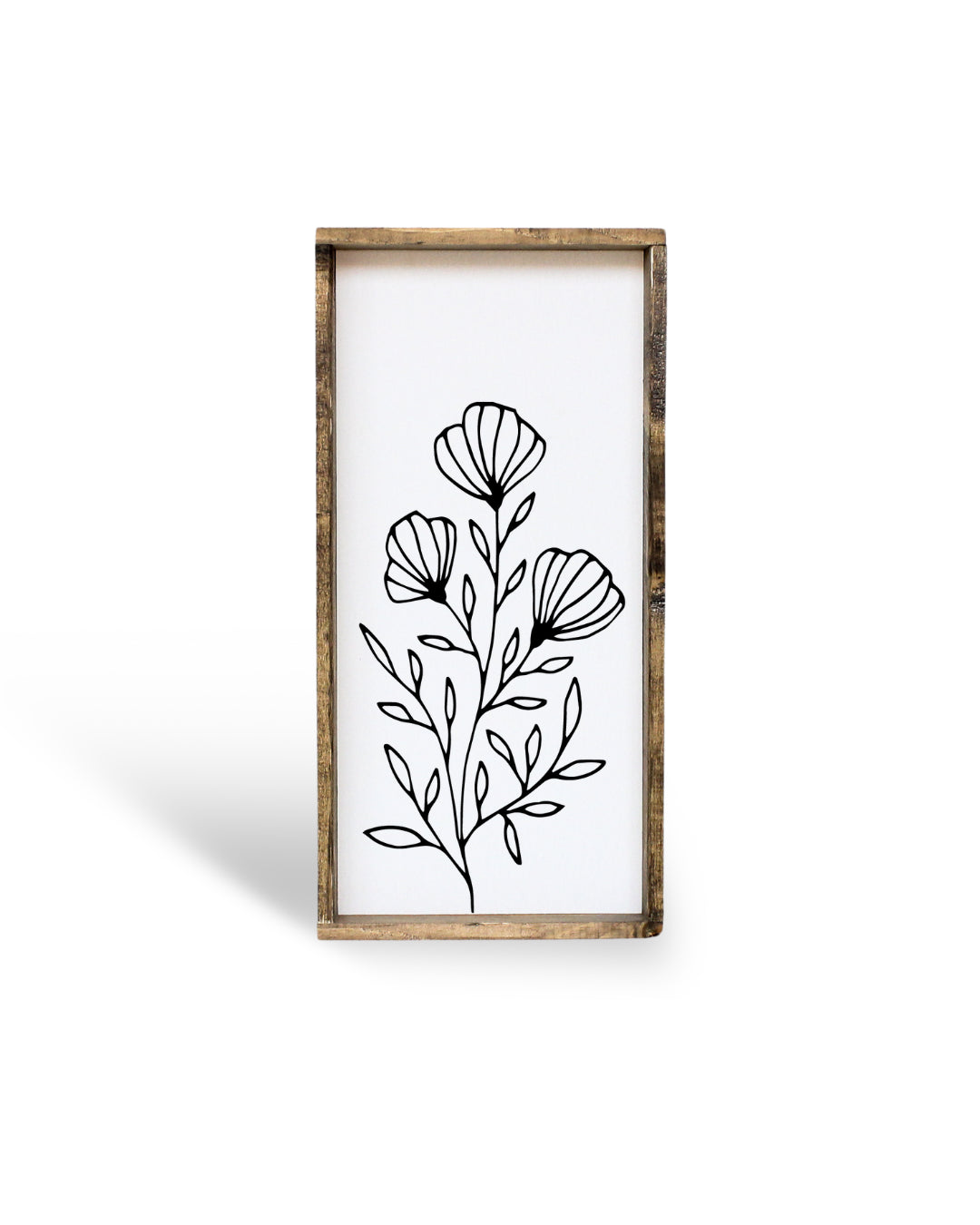 Floral Line Art Framed Print – Minimalist Wall Decor: Clay