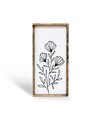 Floral Line Art Framed Print – Minimalist Wall Decor: Clay
