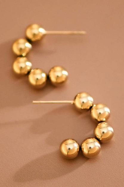 18K Gold Plated Waterproof Stainless Steel Hoop Earrings