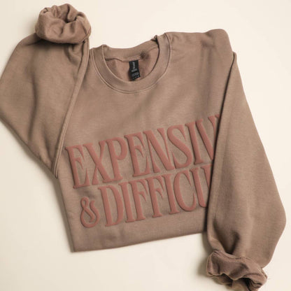 EXPENSIVE & DIFFICULT PUFF MIDWEIGHT Sweatshirt: BROWN SAVANA / S