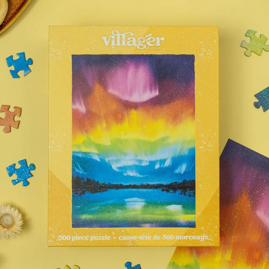 Rainbow Northern Lights 500-Piece Puzzle | Canadian Artist