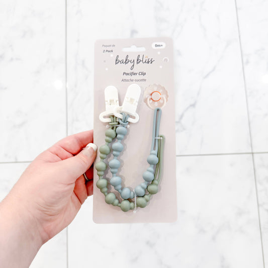 Pacifier Clip - Sage & Dusty Teal: Sage & Dusty Teal