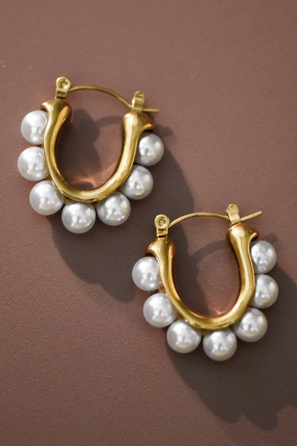 18K Gold Plated Waterproof Stainless Steel Hoop Earrings