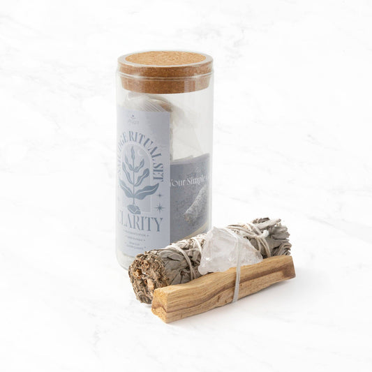 Smudge Ritual Set – Cleanse, Protect & Invite Positive Energy: Clear Quartz