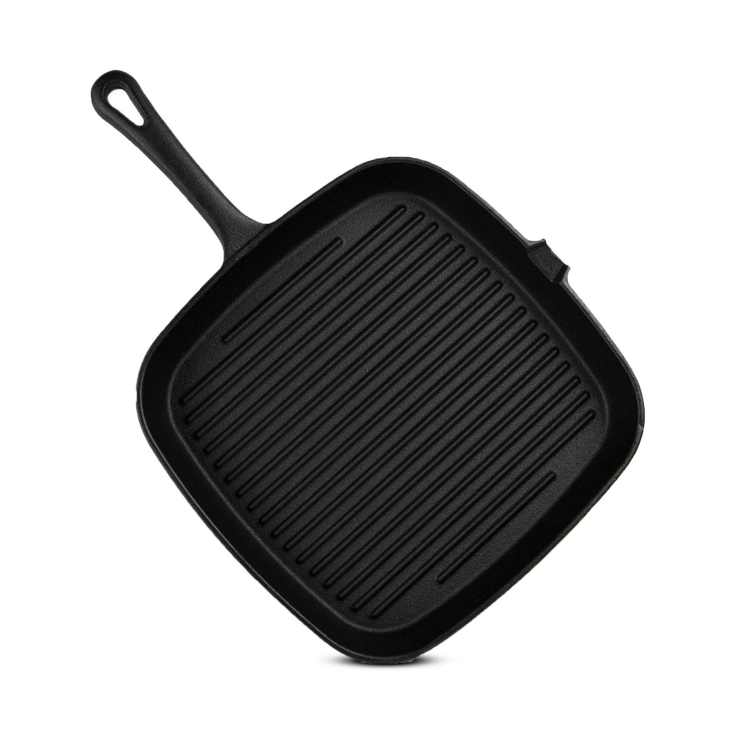 Pre-seasoned square grill pan with handle, 9.5"