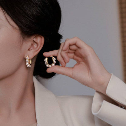 18K Gold Plated Waterproof Stainless Steel Hoop Earrings
