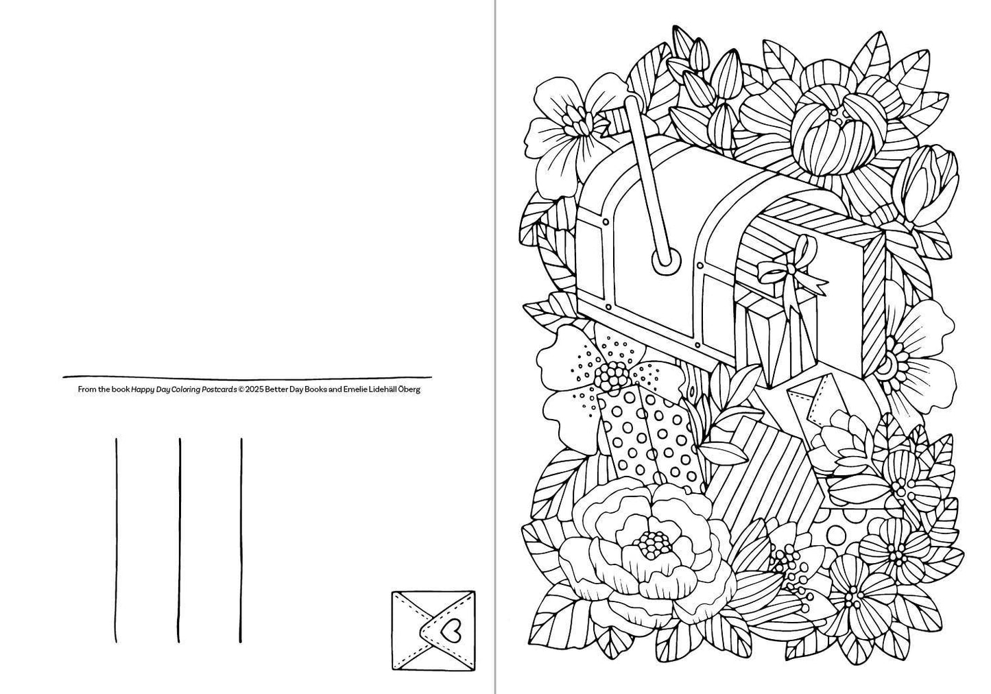 Happy Day Coloring Postcards