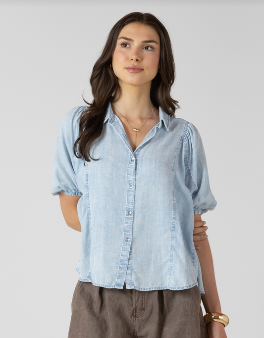 PANELLED BUTTON FRONT BLOUSE- Dex