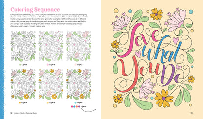 Modern Folk Art Coloring Book: 60 Patterns to Boost Joy