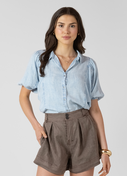 PANELLED BUTTON FRONT BLOUSE- Dex