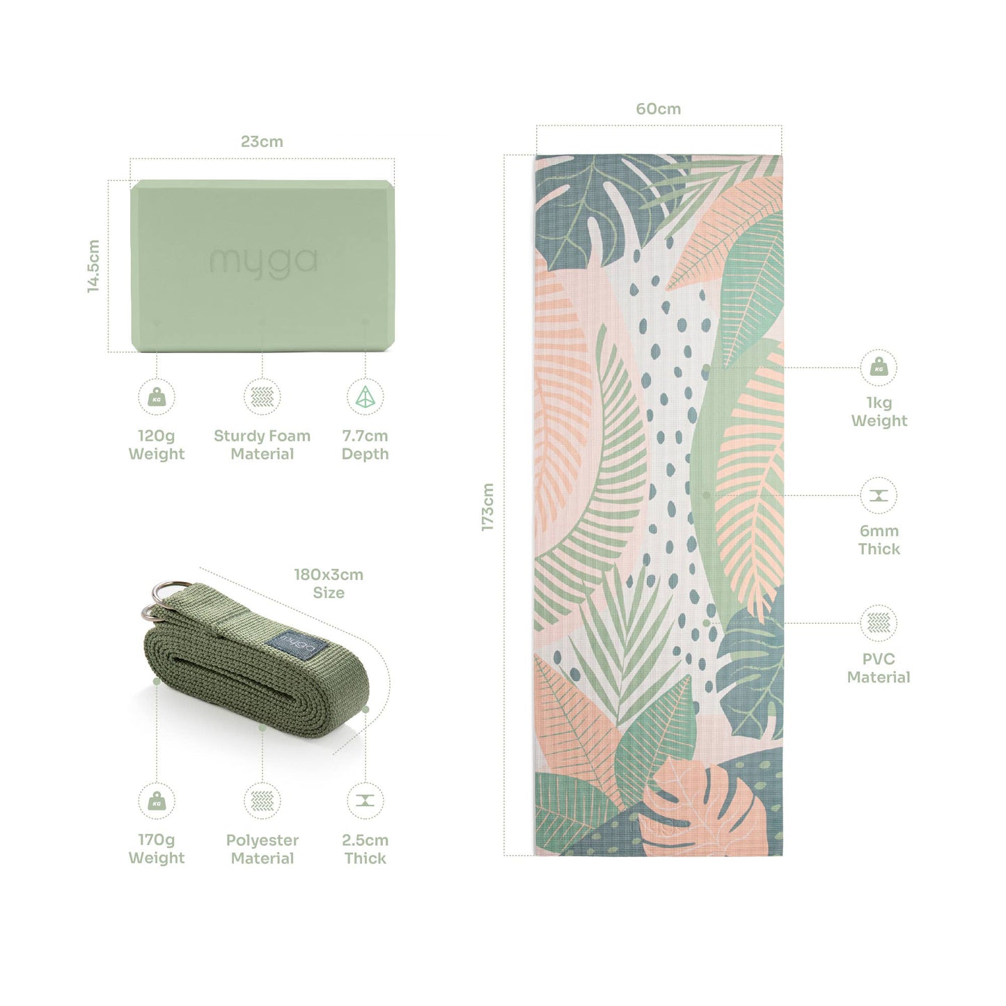 Printed Yoga Starter Kits: Palm