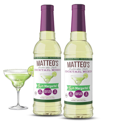 Matteo's Sugar Free Cocktail Mixes - Margarita - Delicious Cocktail Mixers, 0 Calories, 0 Sugar Cocktails, Keto Friendly Drinks: 1 Bottle