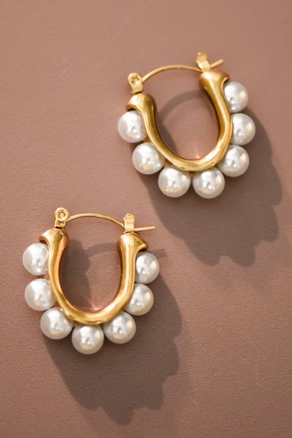 18K Gold Plated Waterproof Stainless Steel Hoop Earrings