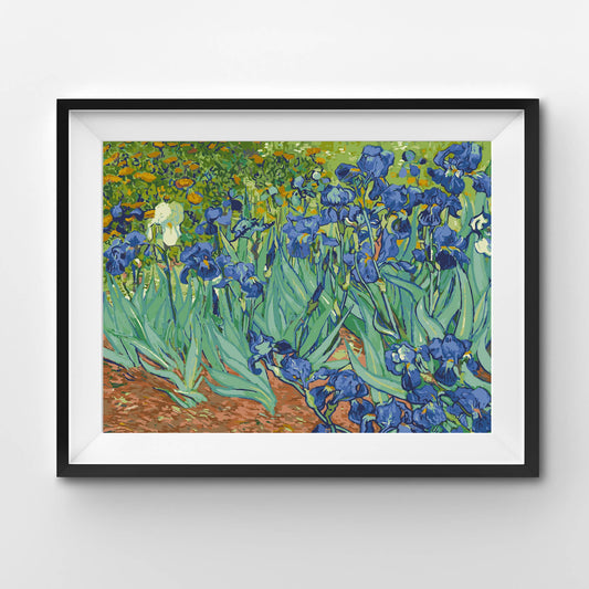 Irises, by Vincent van Gogh - Self-care Paint by Numbers kit: 15x20in