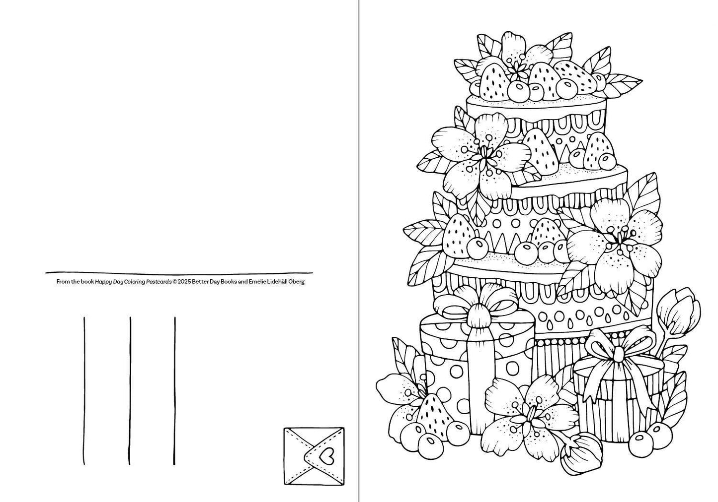 Happy Day Coloring Postcards