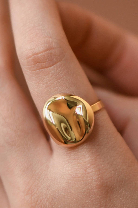 18K Gold Plated Waterproof Stainless Steel Ring