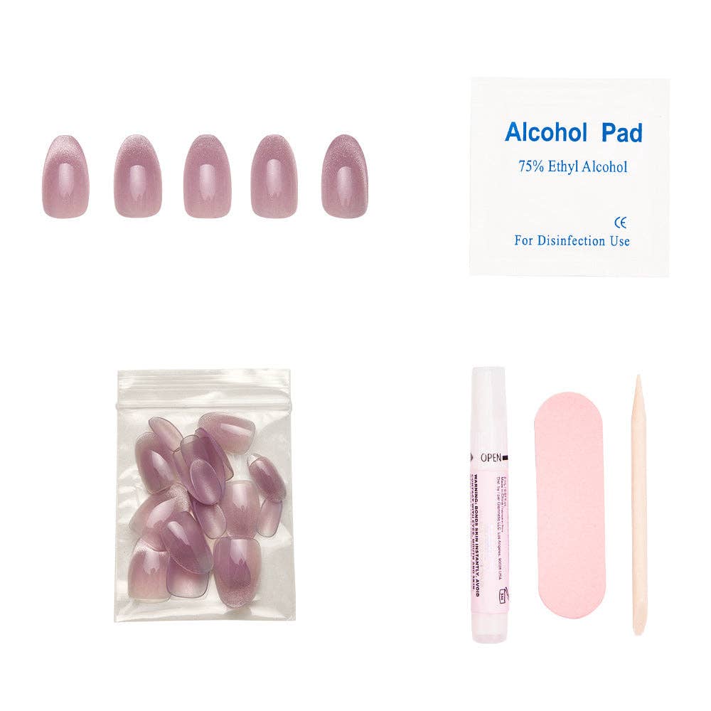 Fairy Dust Press-On Nails| Multidimensional Beige-pink shade